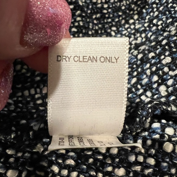 Banana Republic Black Blue White Tweed Fit Flare Dress Size 14 - Picture 8 of 8